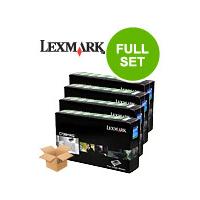 1 Full Set Lexmark C736H1KG Black and 1 x Colour Set C736H1CG/MG/YG (Original) Toner Cartridge