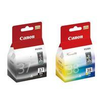 1 x Canon PG-37 Black and 1 x Colour CL-38 Original Cartridges