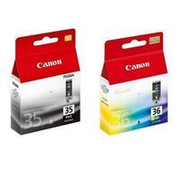 1 x Canon PGI-35 Black and 1 x Colour CLI-36 Original Cartridges