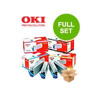 1 Full Set of Oki 41963608 Black and 1 x Colour Set 41963605/6/7C/M/Y (Original) Toner Cartridges