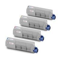 1 Full Set of Oki 45396204 Black and 1 x Colour Set 45396201/3C/M/Y (Original) Toner Cartridges