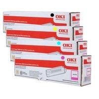 1 Full Set of Oki 45862818BK and 1 x Colour Set 45862814-16C/M/Y Original High Capacity Toner Cartridge