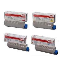 1 Full Set of Oki 43865724 Black and 1 x Colour Set 43865721/2/3C/M/Y (Original) Toner Cartridges