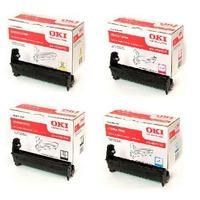 1 Full Set of OKI 43381724 Black and 1 x Colour Set 43381721/22/23 Original Toner Cartridges