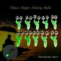 10pcs Night Fishing Accessories Fishing Bell Twin Bell Ring Fishing Bite Alarm Fishing Tackle Tip Light