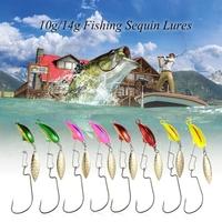 10g/14g Spinner Fishing Baits Fishing Lure Paillette Spangle Sequins Artificial Spoon Lures Bass Lures Copper Sequin Bait