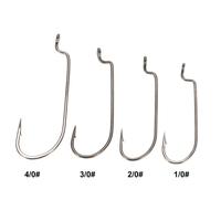 100pcs Offset Worm Hooks High Carbon Steel Barbed Fishing Hooks Tackle Accessories for Saltwater