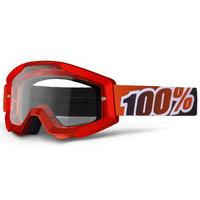 100 Percent Strata Clear Goggles Fire Red