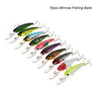 10pcs 9cm/8g Minnow Wobbler Fishing Baits Lures Hard Bait Swimbait Artificial Crankbait Colorful