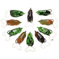 10pcs/lot 14g/6cm Soft Lifelike Integrated Fishing Bait Lures Set Fishing Tackle Simulated Bait Double Hooks Leurre in Case