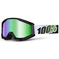 100 Percent Strata Mirrored Goggles Black Lime