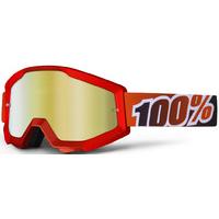 100 Percent Strata Mirrored Goggles Fire Red