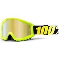 100 Percent Strata Mirrored Goggles Neon Yellow