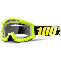 100 Percent Strata Clear Goggles Neon Yellow