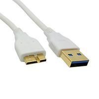 100cm Gold Connector White USB 3.0 A Male to Micro B Male Data Charger Cable for Galaxy Note3 N9000 N900