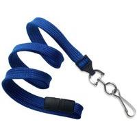100pk 10mm Class Flat Navy Blue - Lanyard W/metal Swivel Hook