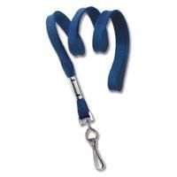 10mm Flat Braided Poly Lanyard - Blue Metal Swivel Hook-pack100