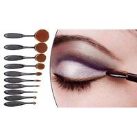 10-Piece Set of Oval Make-Up Brushes