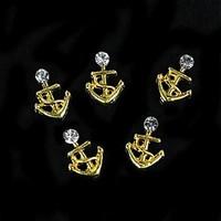 10pcs 3D Golden Alloy Boat Model For DIY Finger Tips Jewelry Accessories Nail Art Decoration