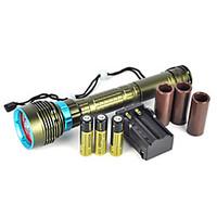 10000LM 7x XM-L2 LED Scuba Diving Flashlight 3X18650 Torch Underwater 200m Full set Of Battery Charger