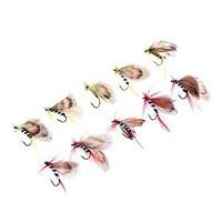 10pcs Fly Fishing Hooks Carbon Steel Butterfly Style Fly Fishing Lure Set Artificial Bait with Box