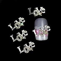 10pcs  Love Letter 3D Rhinestone Alloy Accessories Nail Art Decoration