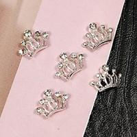 10pcs Tiny Sliver Crown Rhinestones 3D Alloy Nail Art Decoration