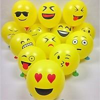 100Pcs/Set 12 Emoji Balloons Smiley Face Expression Yellow Latex Balloons Party Wedding Ballon Cartoon Inflatable Balls