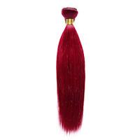 100g/pc Remy Yaki 10-14 Inch Bugundy Color Human Hair Weaves