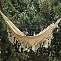 100 cotton thickening canvas outdoor 2 person portable tassel hammock  ...