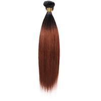 100g/pc Yaki 10-18Inch Color Two Tone Auburn Black Human Hair Weaves