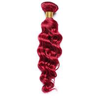 100g/pc Deep Wave 10-14Inch Color Burgundy Human Hair Weaves