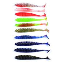 10 pcs Soft Bait Fishing Lures Soft Bait Lure Packs Shad Grub Assorted Colors g/Ounce, 85 mm/3-5/16\