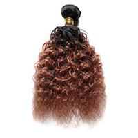 100g/pc Deep Wave 10-18Inch Color #T1B/30 Ombre Black Auburn Human Hair Weaves