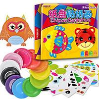 10PCS Kids DIY Creative Cartoon Animals Toys Kindergarden Handmade Sticker Colored Paper Plates Educational Toys