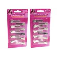 10 Pack Of Strong Steel Double Prong Hair Clips