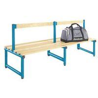 1000MM SINGLE DOUBLE SIDED LOW SEAT WITH BLUE FRAME AND ASH SLATS