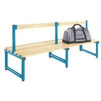 1000mm single double sided low seat with blue frame and ash slats