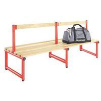 1000mm single double sided low seat with red frame and ash slats