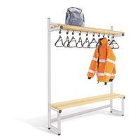 1000MM SINGLE SIDED HANGING CLOAK UNIT WITH SILVER FRAME AND ASH SLATS