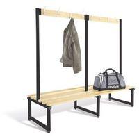 1000mm double sided cloakroom unit black frame with ash slats