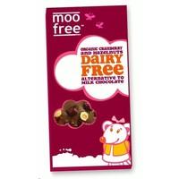 (10 Pack) - Moo Free - Org D/F Choc with Cran & H/Nut | 100g | 10 Pack Bundle