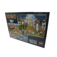 1000 Piece Cartoon 2 In 1 Desert Oasis & Stone Henge Jigsaw Puzzle