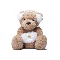 10 brown christy bear with white scarf soft toy
