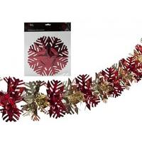 10\" x 9\" x 12\" Red Gold Snow Flake Garland
