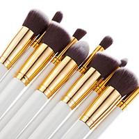 10PCS Professional Makeup Brushes Set Pink/White/Black Powder Blush Eyeshadow Brush Gold/Silver Tube Brush