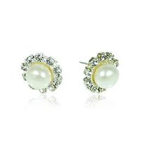 10.5-11mm AA White Freshwater Pearl Earring