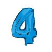 100cm Numeral Balloon Blue Number 4