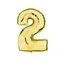 100cm Numeral Balloon Gold Number 2