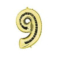 100cm Numeral Balloon Gold Number 9